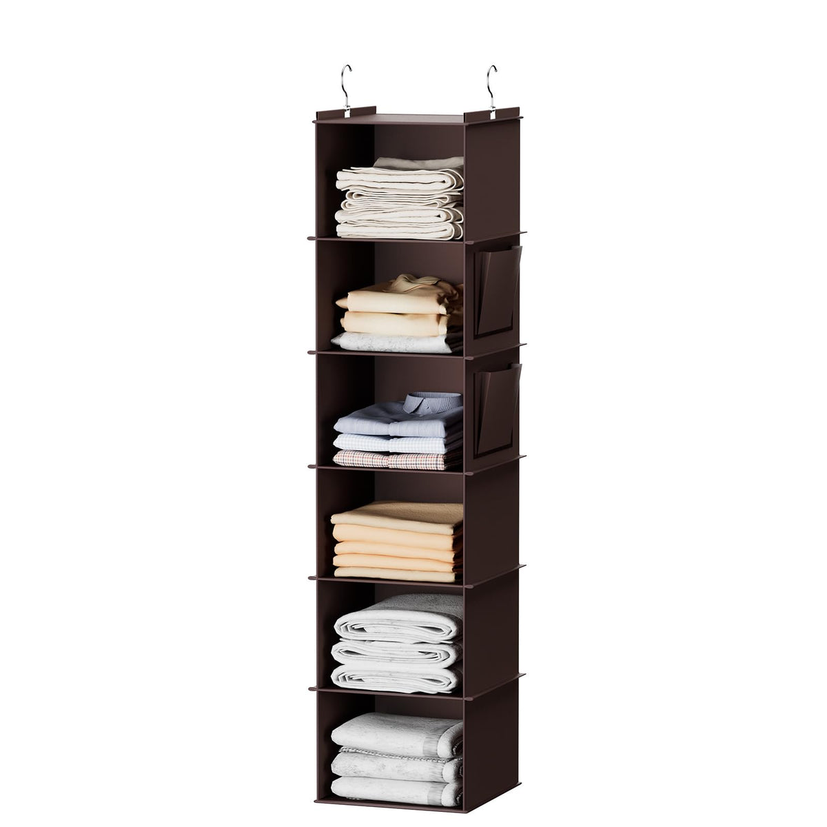 YOUDENOVA Hanging Closet Organizer and Storage, 6-Shelf, Grey