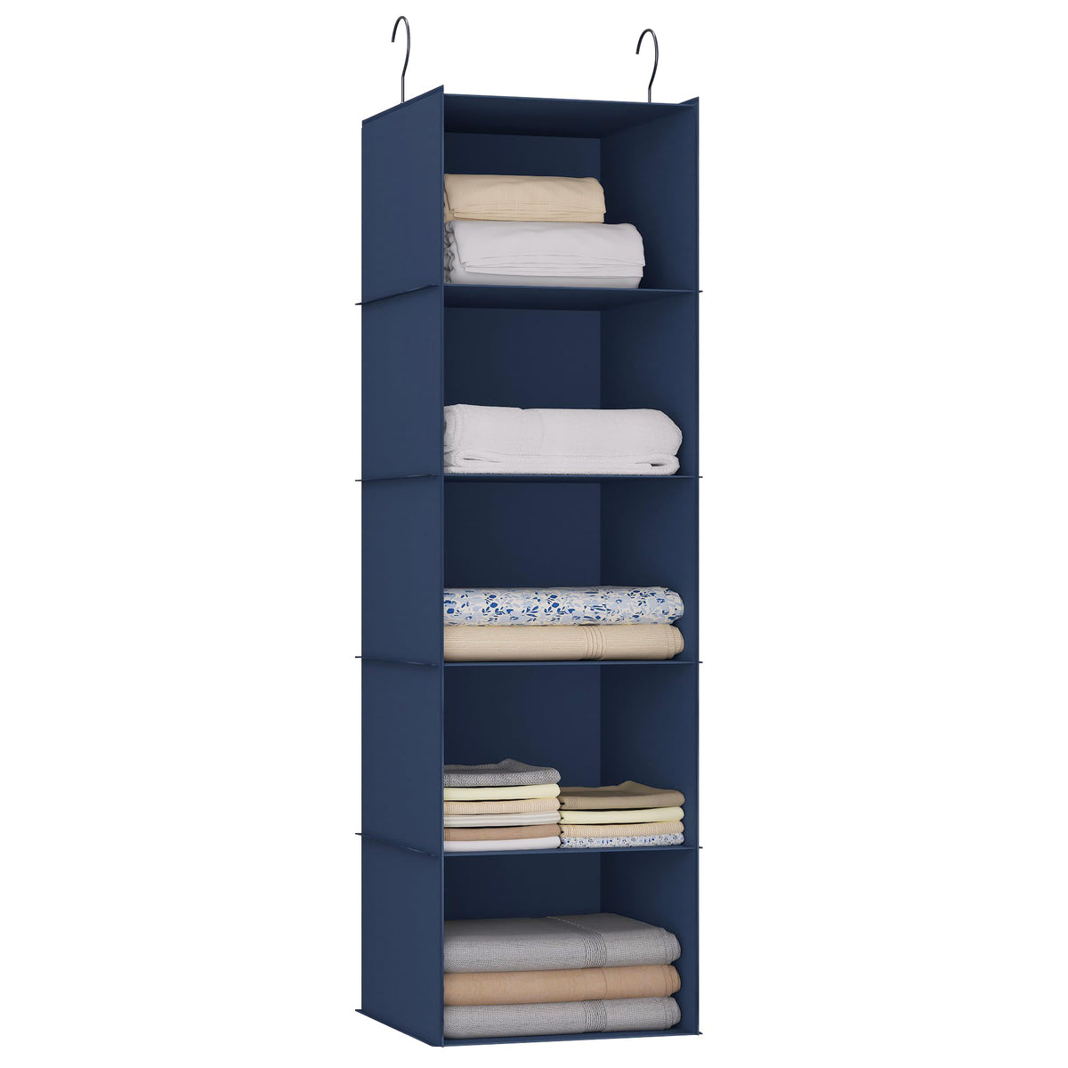 Hanging Closet Organizer 3-Shelf, Oxford Fabric Wardrobe Storage, Gray