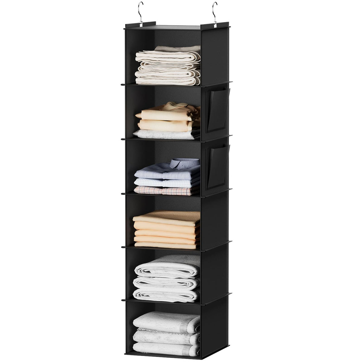 YOUDENOVA Hanging Closet Organizer and Storage, 6-Shelf, Grey