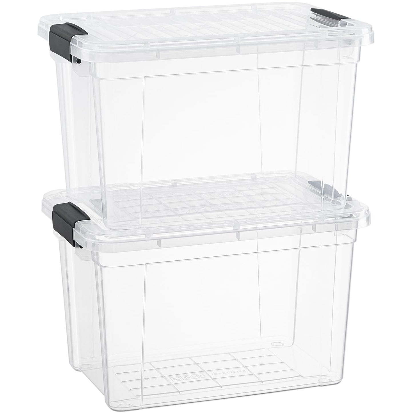 Superio Clear Plastic Storage Bins with Lid, 4.5 Quart Box, Organizing Containers, Stackable Plastic Tote for Home, Garage, Dorm, School, and Office