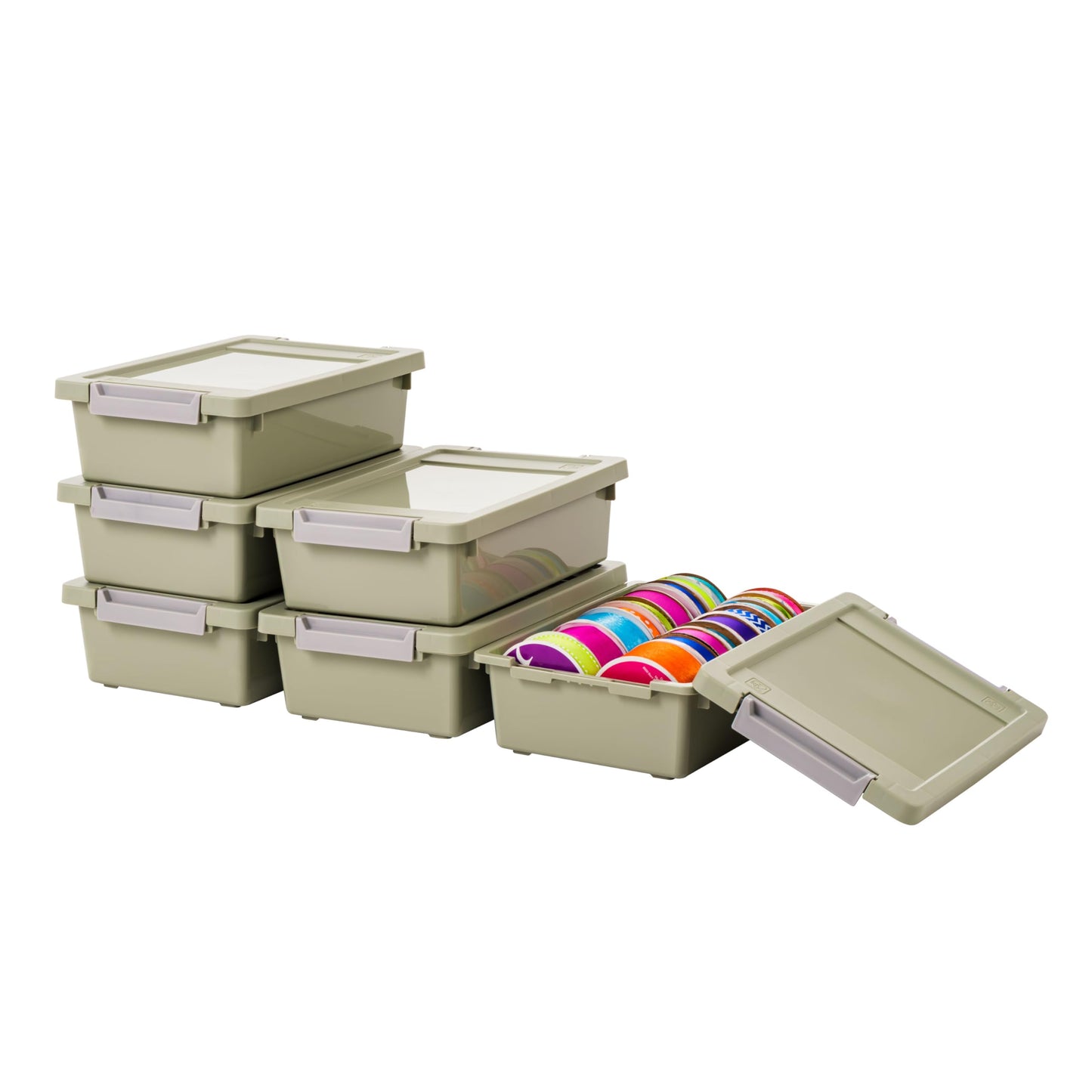 IRIS USA Storage Bins with Lids |Made in USA| 6 Qt - (4-Pack) - Clear