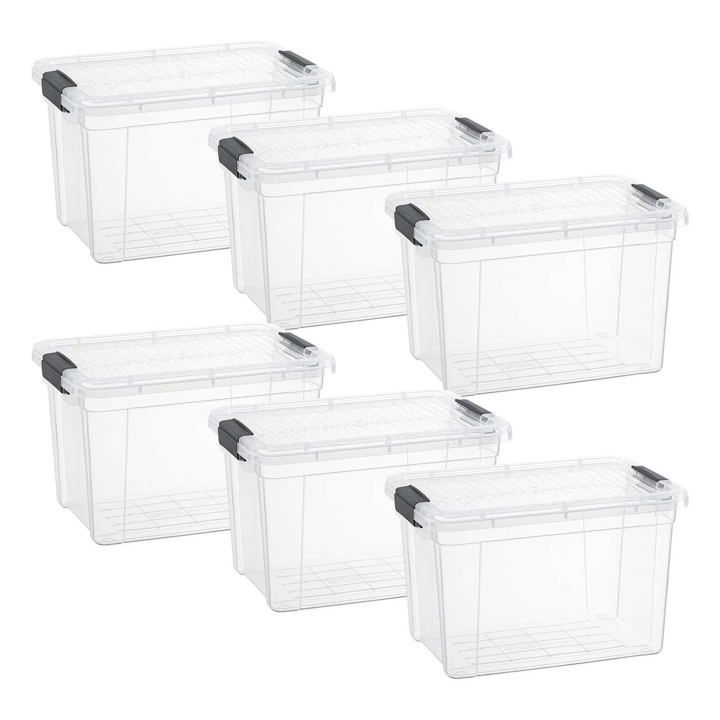 Superio Clear Plastic Storage Bins with Lid, 4.5 Quart Box, Organizing Containers, Stackable Plastic Tote for Home, Garage, Dorm, School, and Office