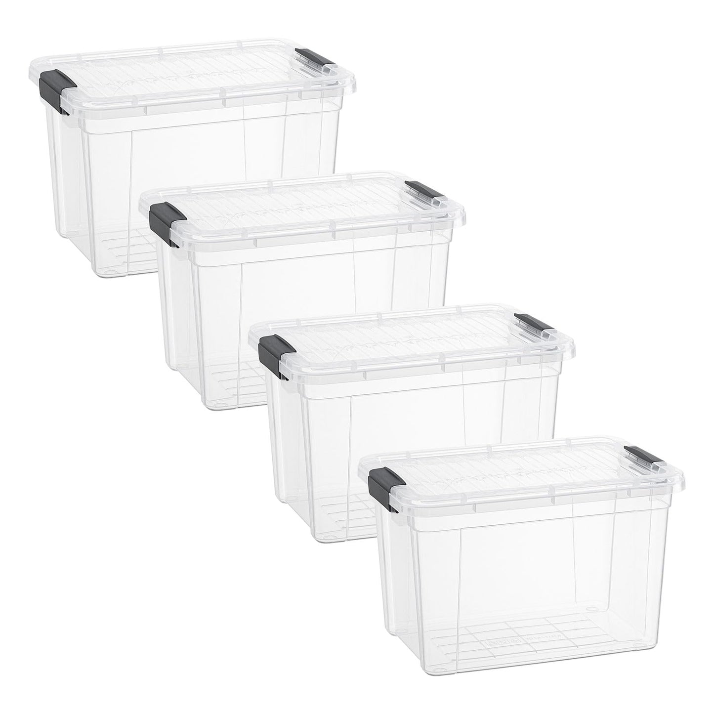Superio Clear Plastic Storage Bins with Lid, 4.5 Quart Box, Organizing Containers, Stackable Plastic Tote for Home, Garage, Dorm, School, and Office
