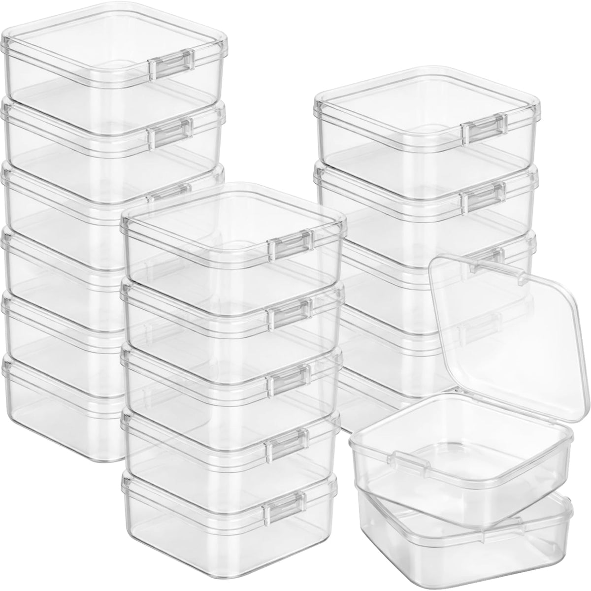 Jetec 6 Pieces Small Clear Plastic Storage Box, 3.3 x 2.1 x 1 Inch