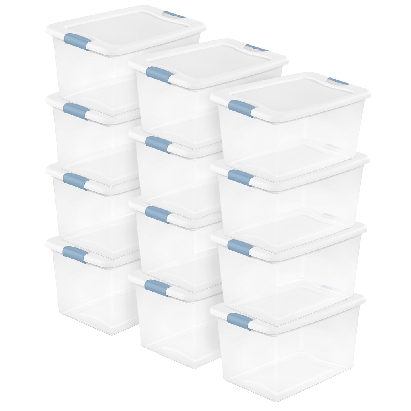 Sterilite Latching Box with Lids for Home and Office, 6 Quart, 12-Pack