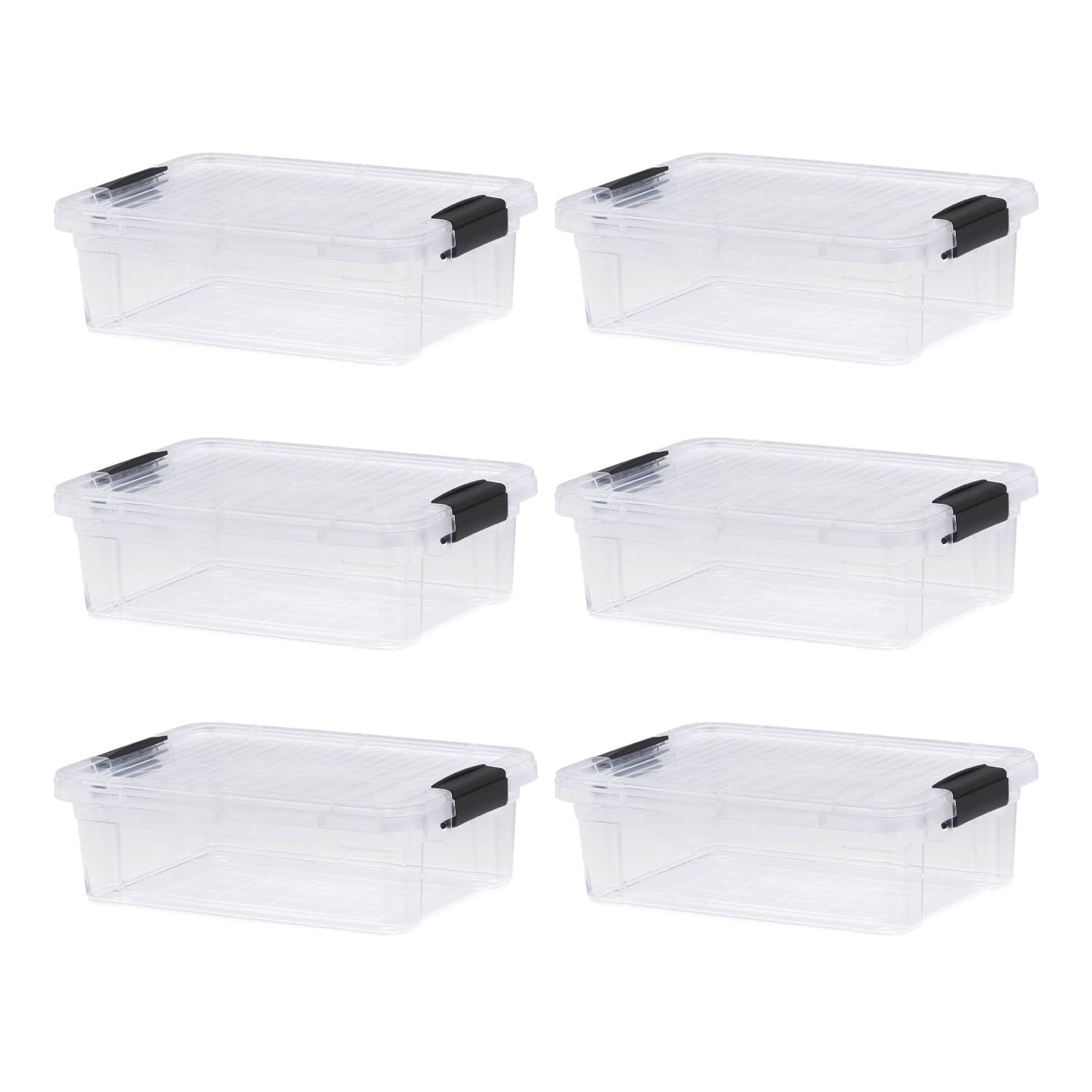 Superio Clear Plastic Storage Bins with Lid, 4.5 Quart Box, Organizing Containers, Stackable Plastic Tote for Home, Garage, Dorm, School, and Office