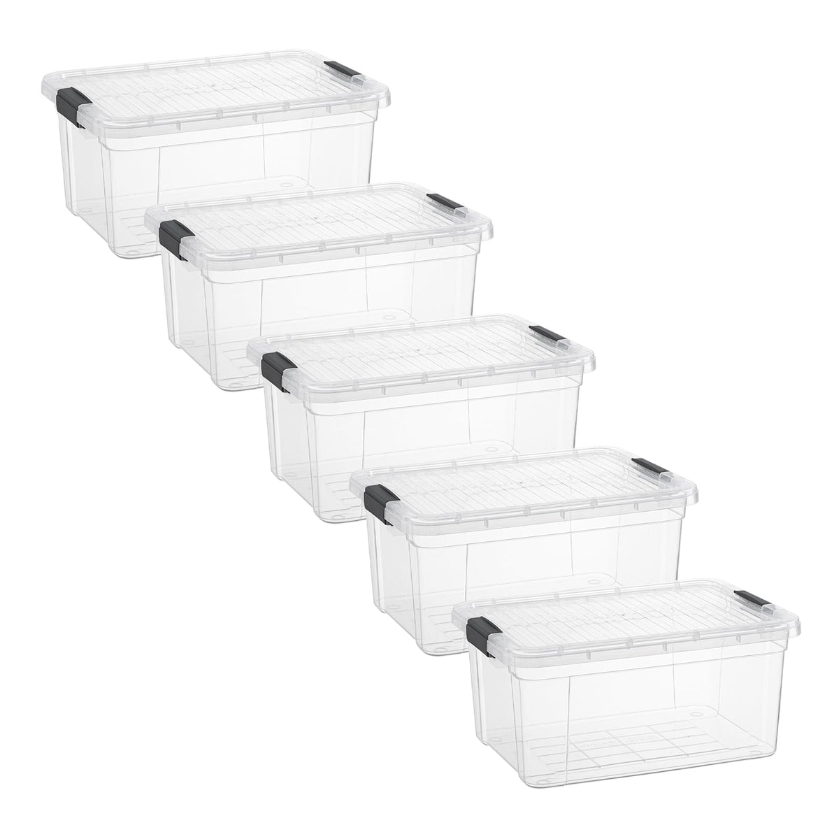 Superio 13.7 Quart Clear Plastic Storage Bin with Lid, Stackable Organizer Box, BPA-Free Storage Container for Home, Garage, School & Office, 1 Pack