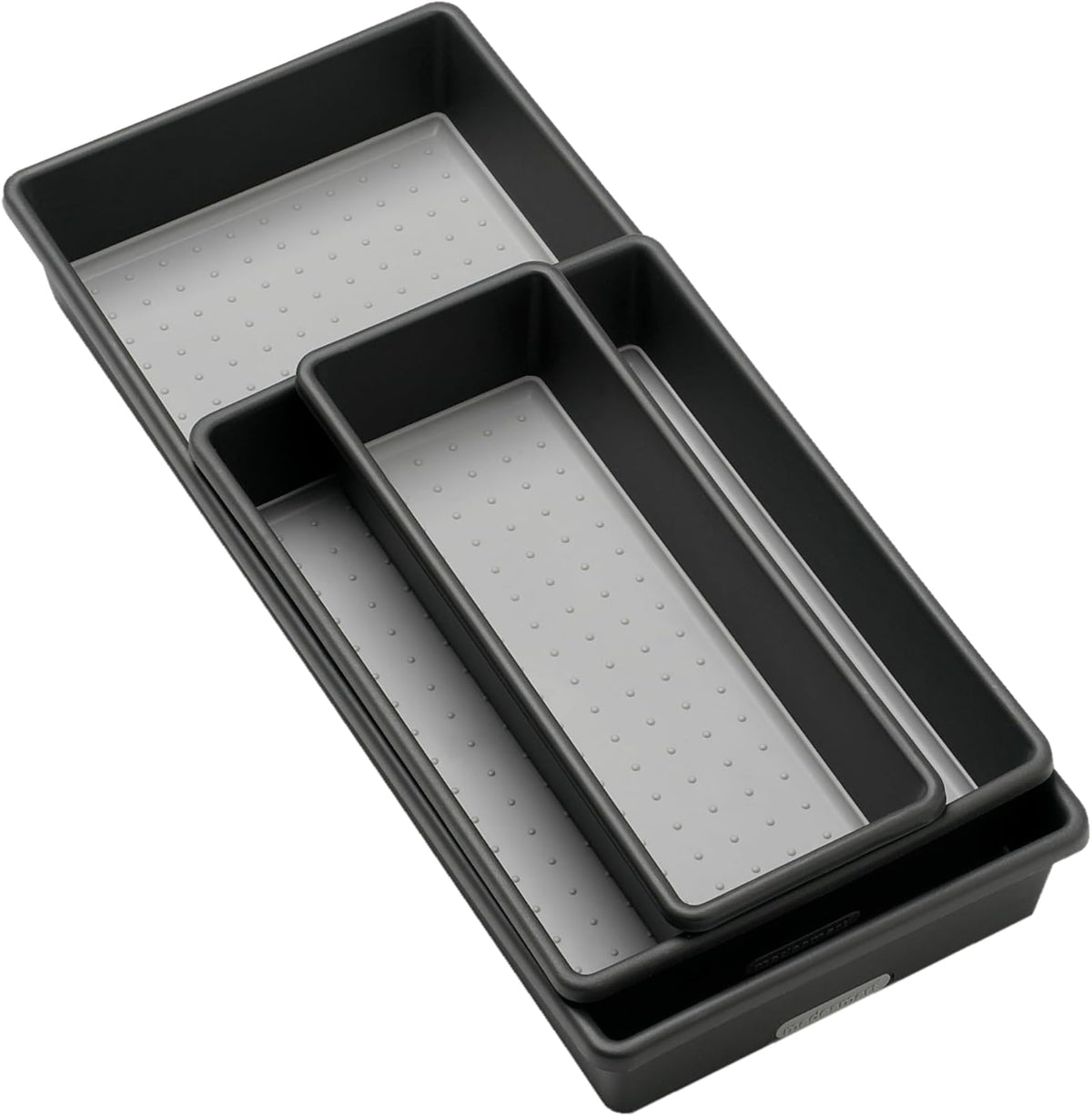 madesmart Classic 3 Bin Drawer Organizer Set, Granite