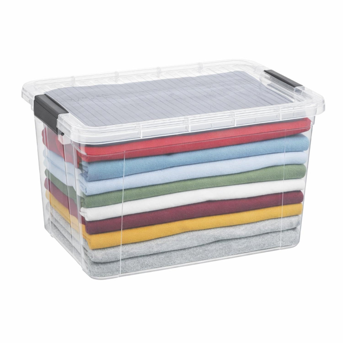 Superio Clear Plastic Storage Bins with Lid, 4.5 Quart Box, Organizing Containers, Stackable Plastic Tote for Home, Garage, Dorm, School, and Office