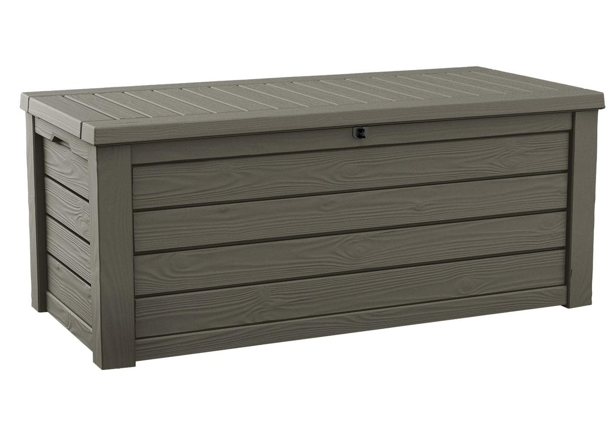 Keter Westwood 150 Gal Outdoor Storage Box for Patio and Pool Accessories