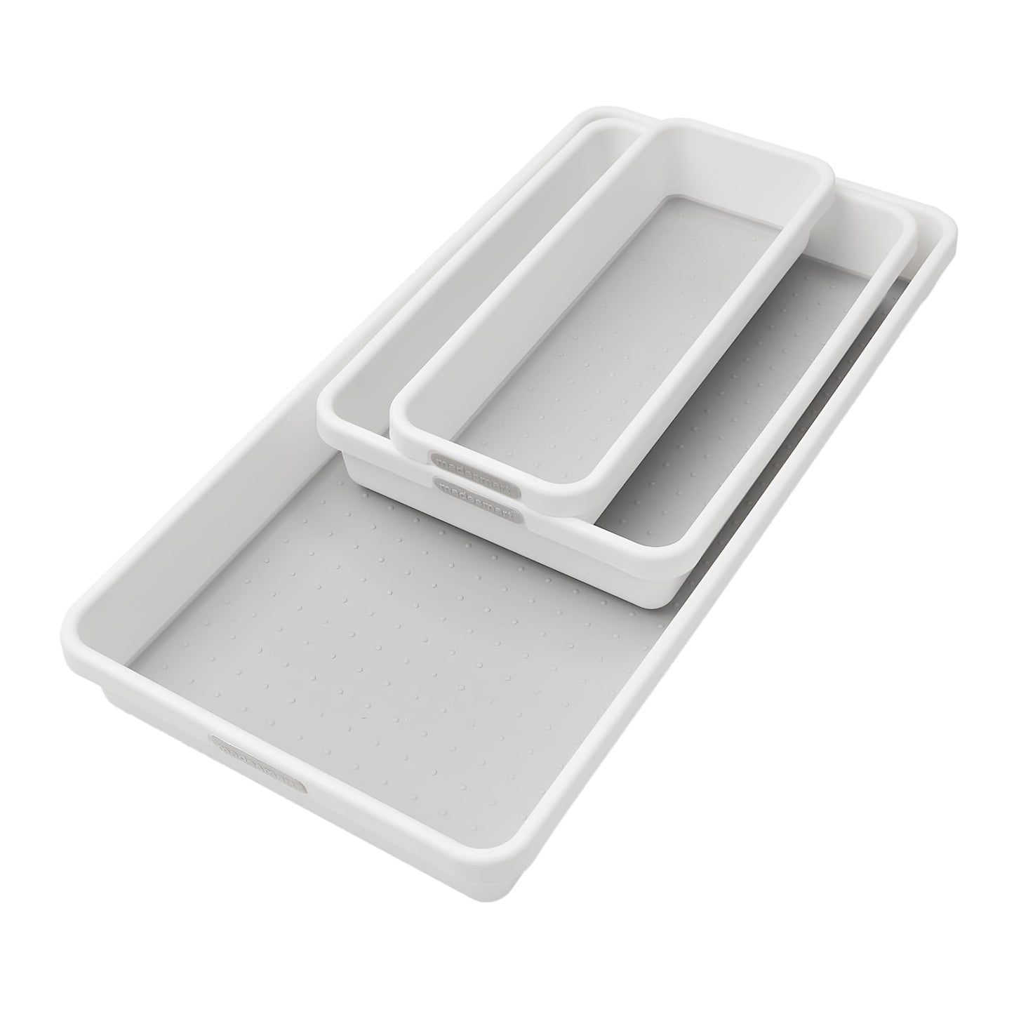 madesmart Classic 3 Bin Drawer Organizer Set, Granite