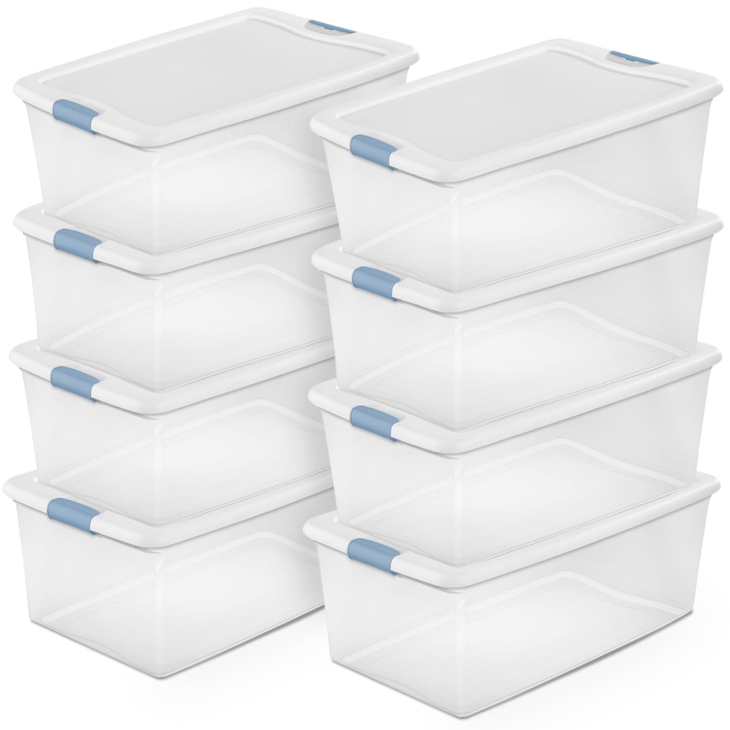 Sterilite Latching Box with Lids for Home and Office, 6 Quart, 12-Pack