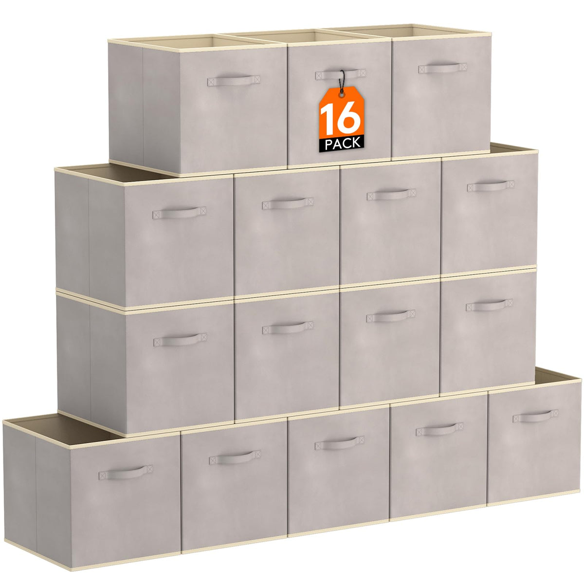 Lifewit Storage Cubes, 11 Inch Organizer Bins, 18L Gray, 12 Packs
