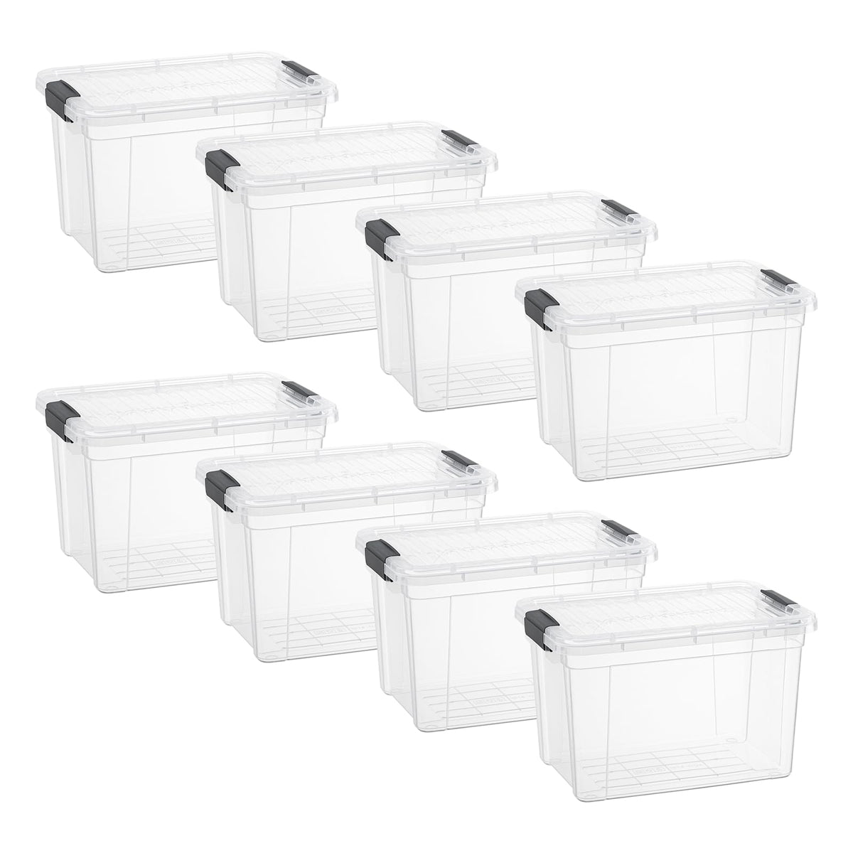 Superio 13.7 Quart Clear Plastic Storage Bin with Lid, Stackable Organizer Box, BPA-Free Storage Container for Home, Garage, School & Office, 1 Pack