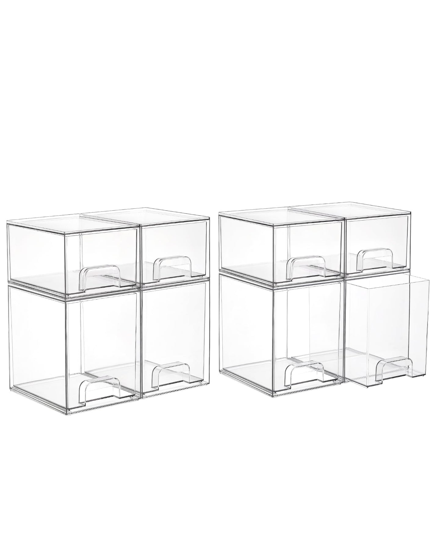 Vtopmart Clear Stackable Storage Drawers Set of 5, Plastic Organizer Bins