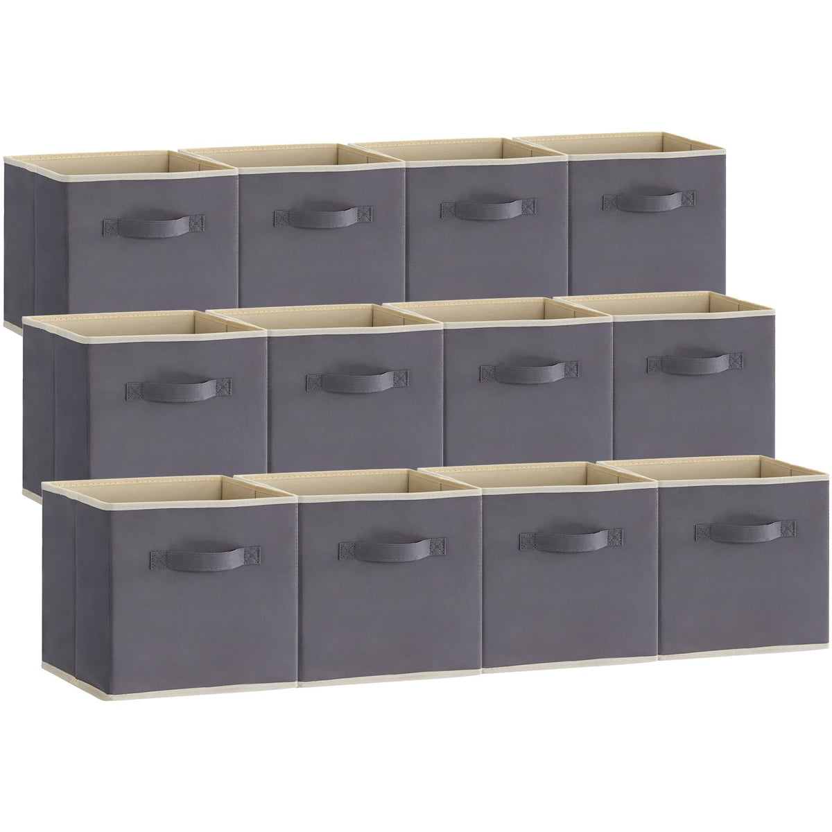 Lifewit Storage Cubes, 11 Inch Organizer Bins, 18L Gray, 12 Packs