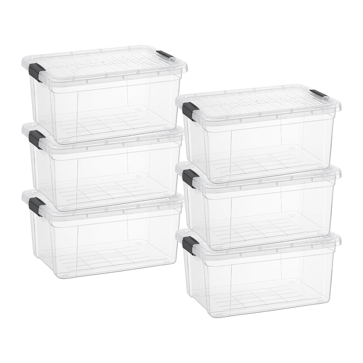 Superio 13.7 Quart Clear Plastic Storage Bin with Lid, Stackable Organizer Box, BPA-Free Storage Container for Home, Garage, School & Office, 1 Pack