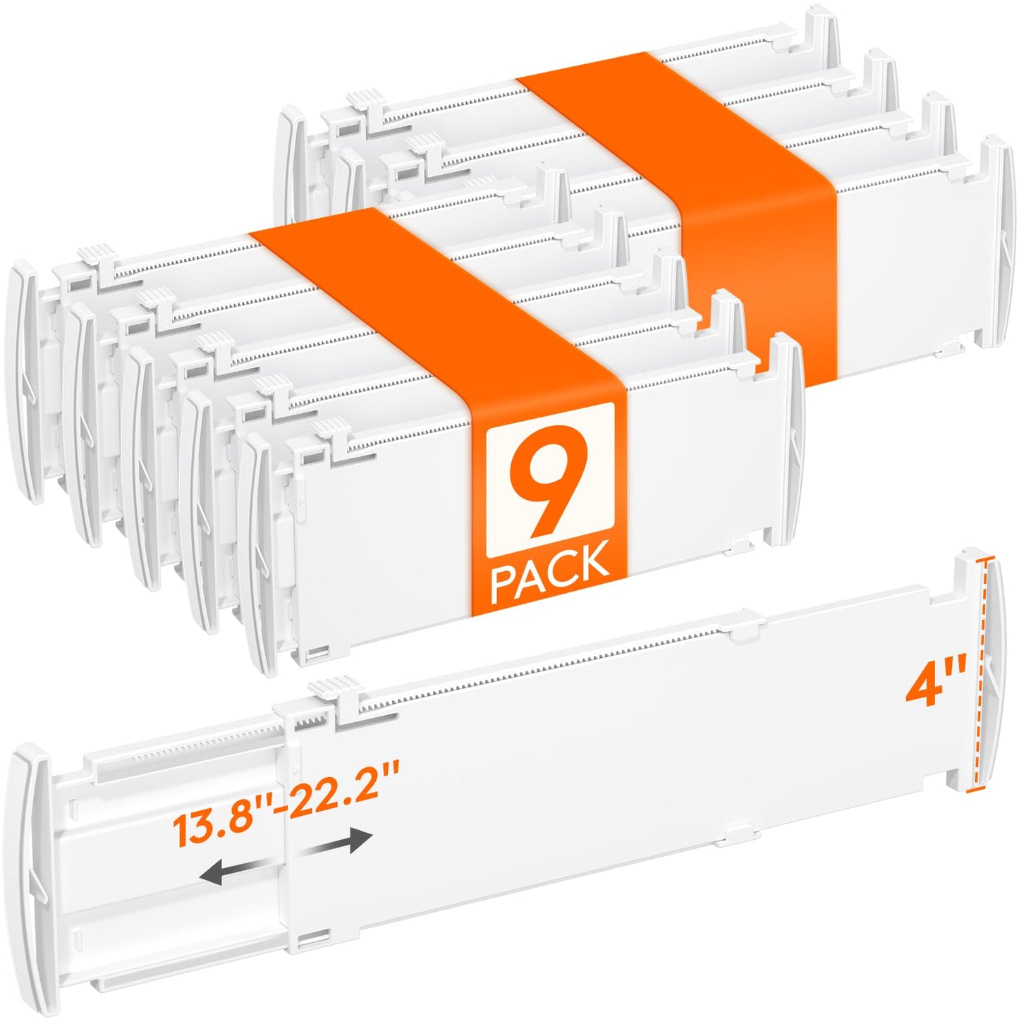 Lifewit 3.2" High Drawer Dividers for Clothes, Adjustable Drawer Organizers