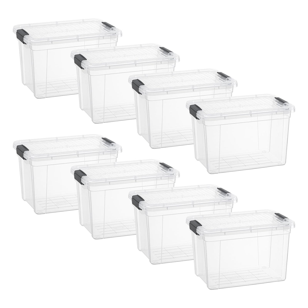 Superio Clear Plastic Storage Bins with Lid, 4.5 Quart Box, Organizing Containers, Stackable Plastic Tote for Home, Garage, Dorm, School, and Office