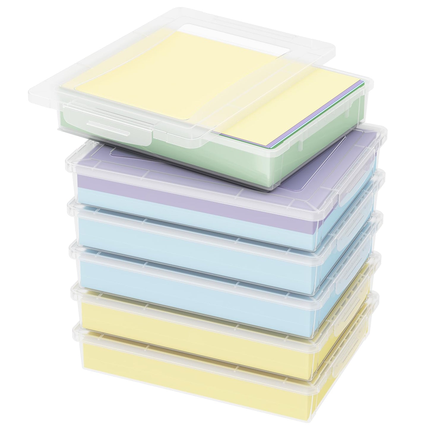 Lifewit 5 Qt Clear Storage Bins with Lids, 4 Pcs