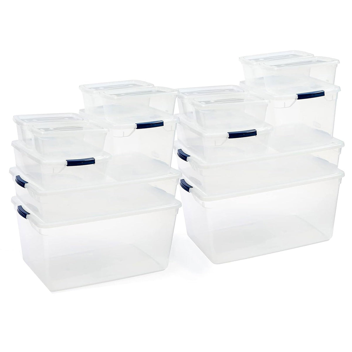 Rubbermaid Cleverstore 17 Quart Clear Latching Waterproof Stackable Airtight Storage Containers with Durable Latching Lids (6 Pack)