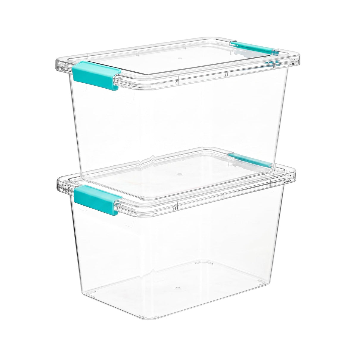 Vtopmart 4 Pack 6 Qt Plastic Storage Bins with Lids, Clear Sensory Bins