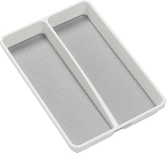 madesmart Classic 2 Compartment Compact Utensil Tray, White