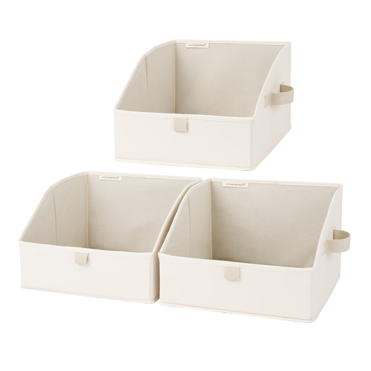 StorageWorks Closet Storage Bins, Beige(Cotton-linen), Medium, 3-Pack