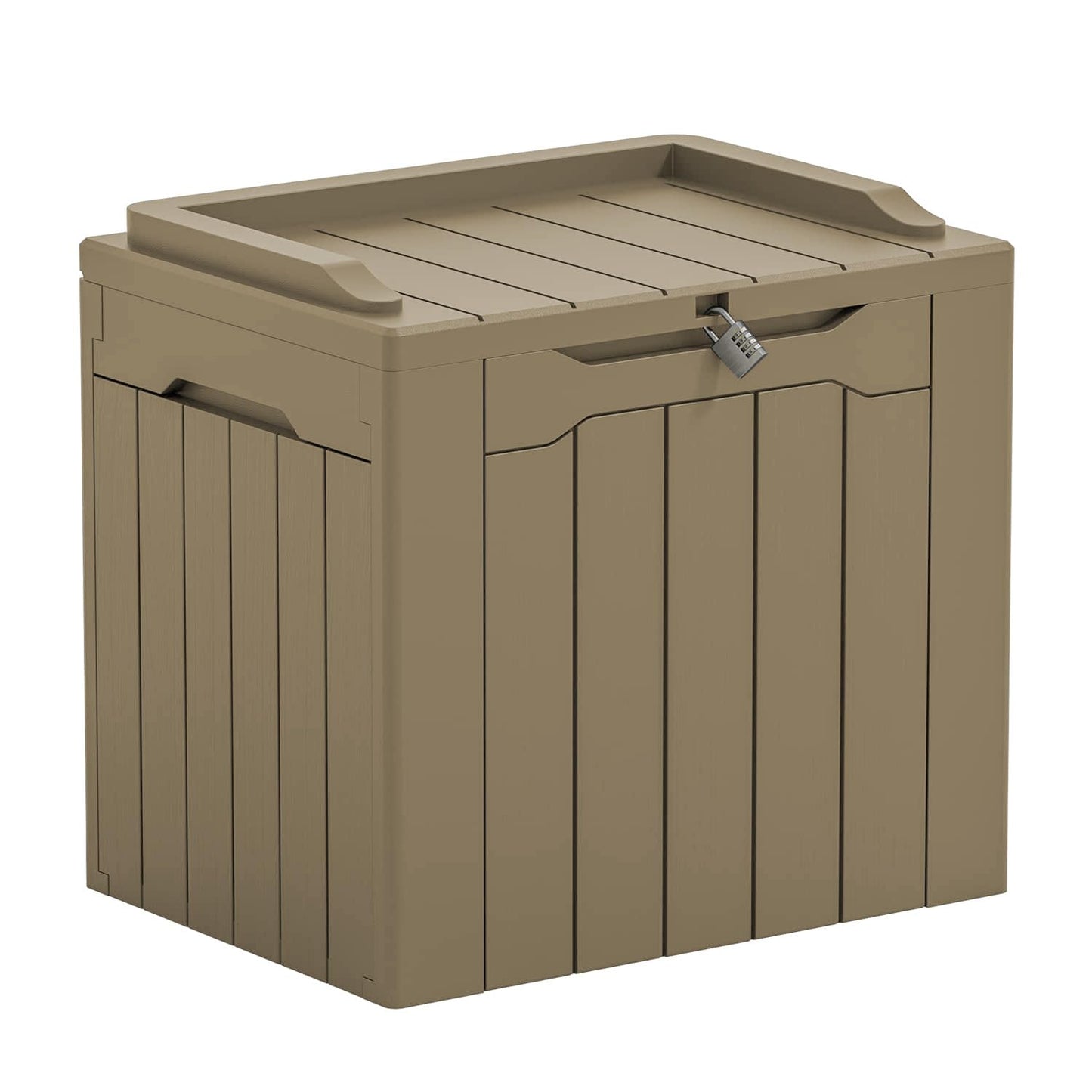 Greesum Outdoor Storage Box 31 Gallon Storage Box with Lid for Patio Furniture, Garden Tools, Pool Supplies, Waterproof and UV Resistant, Lockable, Dark Black