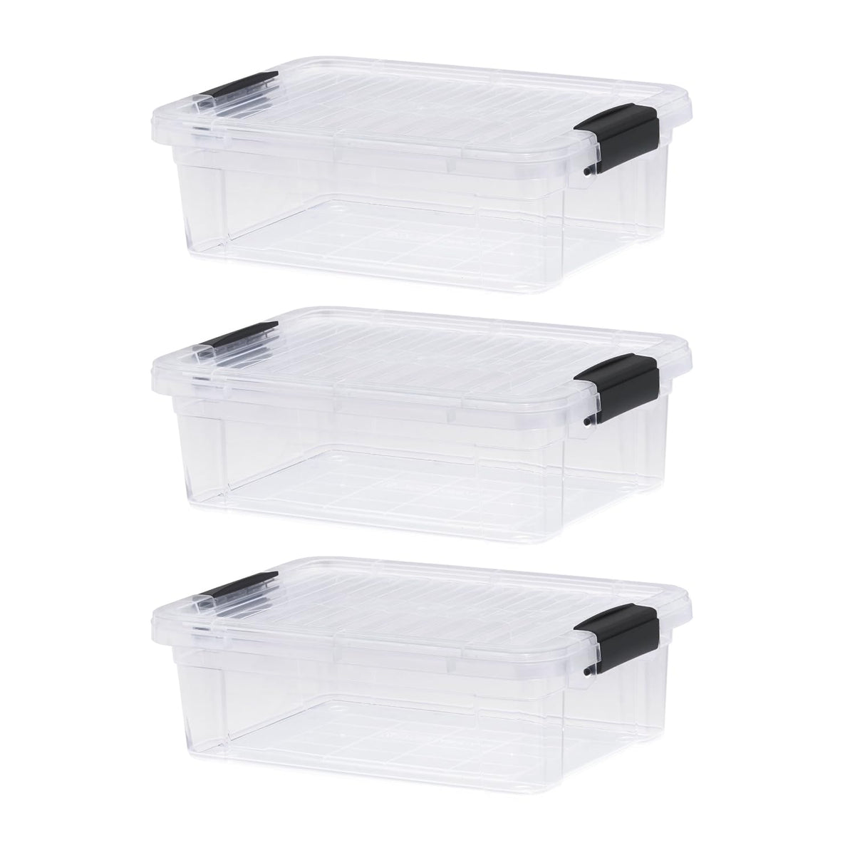 Superio 13.7 Quart Clear Plastic Storage Bin with Lid, Stackable Organizer Box, BPA-Free Storage Container for Home, Garage, School & Office, 1 Pack