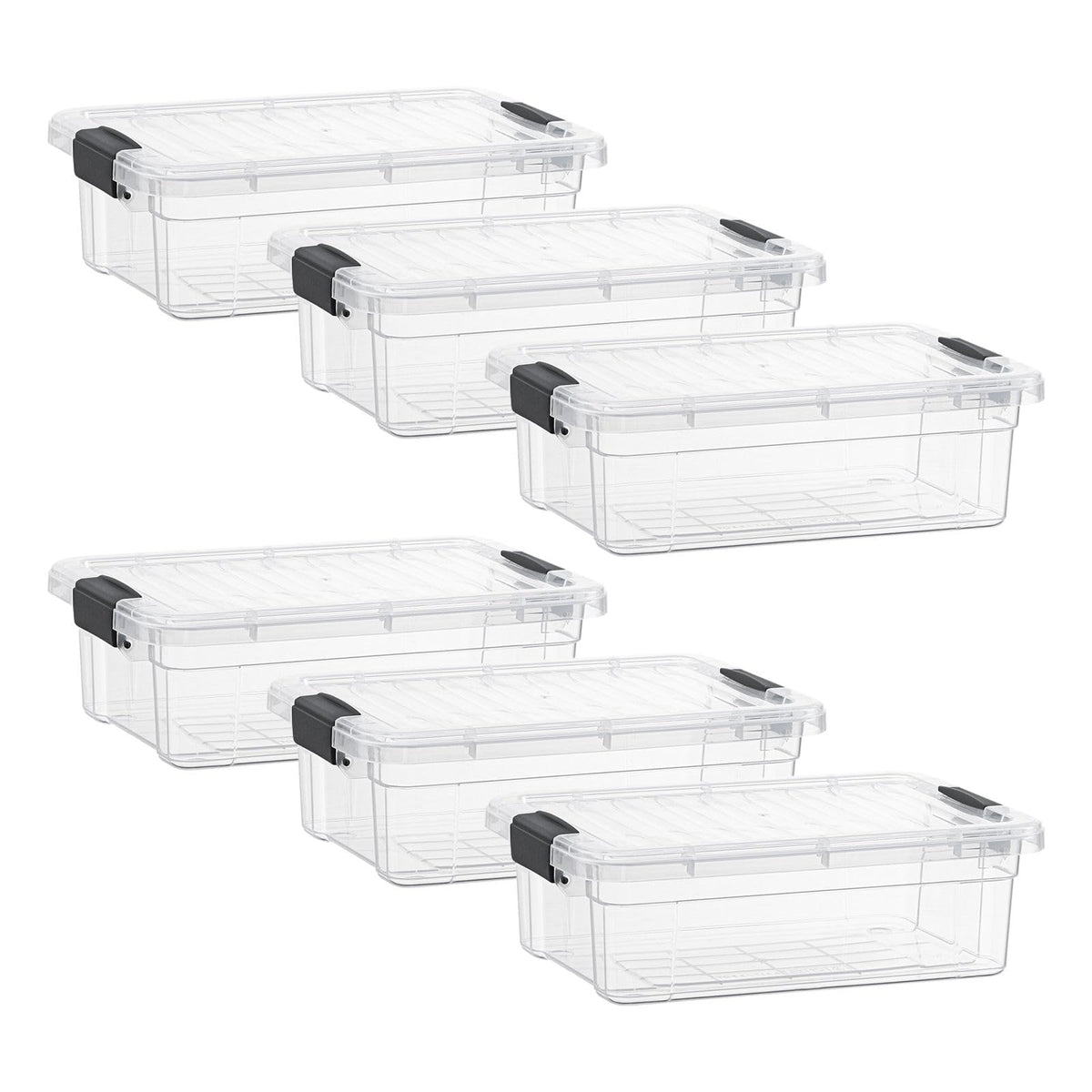 Superio 13.7 Quart Clear Plastic Storage Bin with Lid, Stackable Organizer Box, BPA-Free Storage Container for Home, Garage, School & Office, 1 Pack