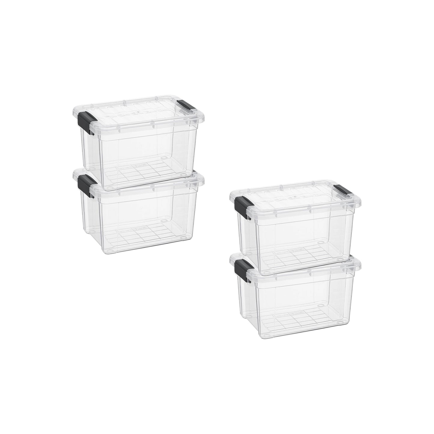 Superio Clear Plastic Storage Bins with Lid, 4.5 Quart Box, Organizing Containers, Stackable Plastic Tote for Home, Garage, Dorm, School, and Office
