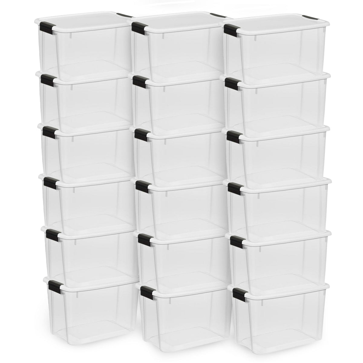 Sterilite Ultra Latch Box with Lids for Home and Office, 70 Quart, 4-Pack
