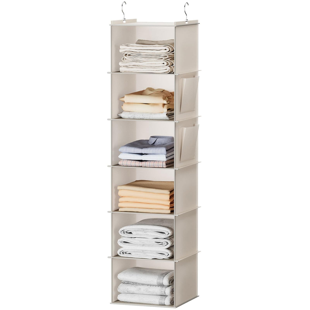 YOUDENOVA Hanging Closet Organizer and Storage, 6-Shelf, Grey