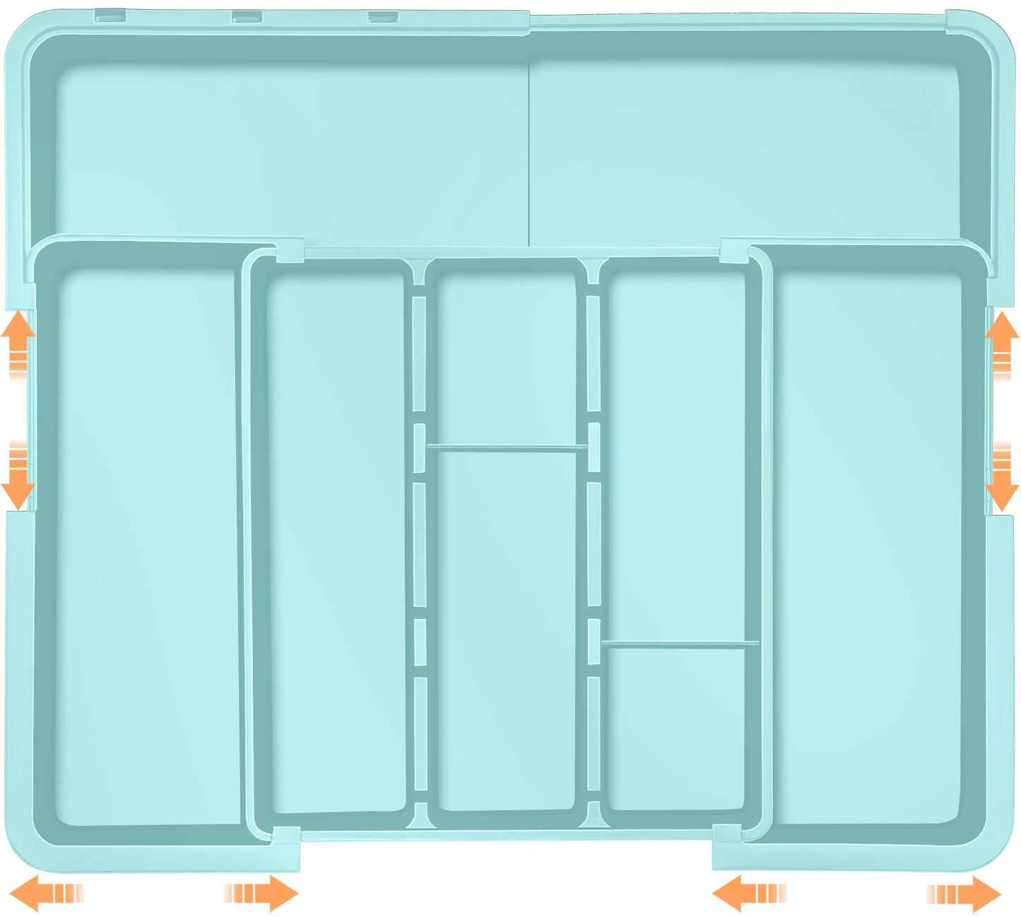 Spaclear Large Utensil Drawer Organizer Expandable Silverware Organizer for Kitchen Drawer Adjustable Cooking Utensil Holder Cutlery Flatware Tray Spatula Tools Gadgets Storage Dividers Plastic Grey