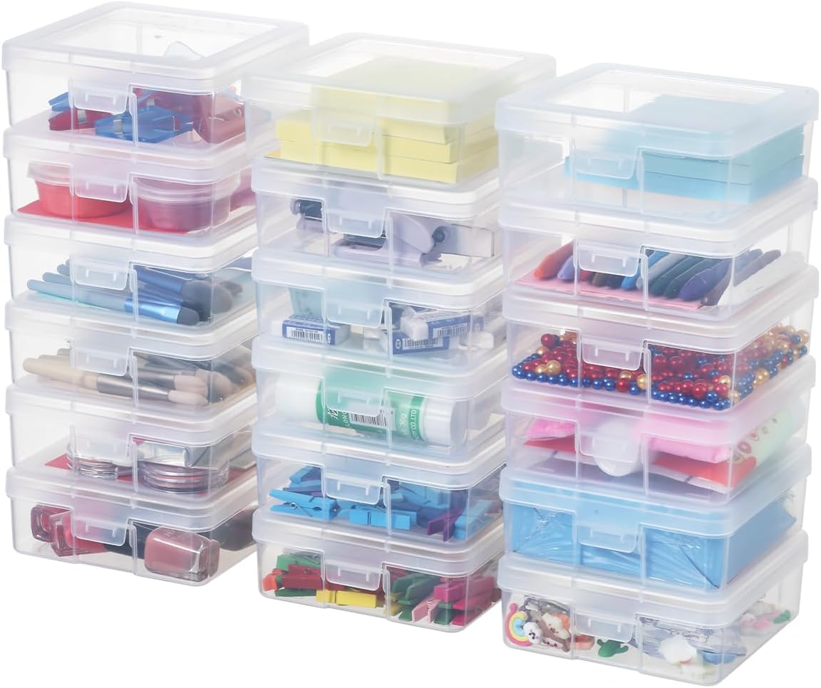 novelinks Plastic Small Storage Containers with Lids for Organizing