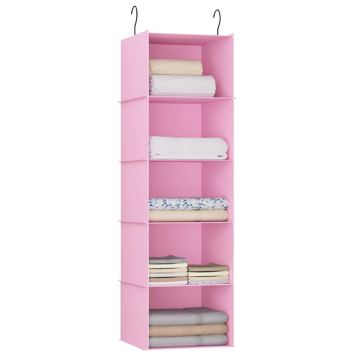 Hanging Closet Organizer 3-Shelf, Oxford Fabric Wardrobe Storage, Gray