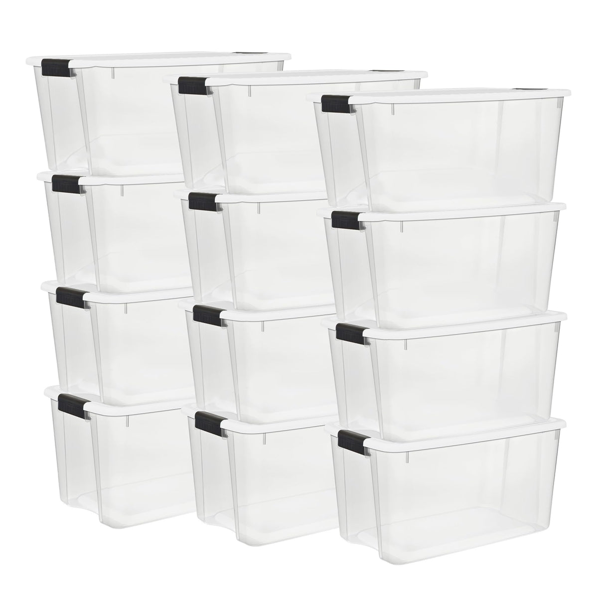 Sterilite Ultra Latch Box with Lids for Home and Office, 70 Quart, 4-Pack