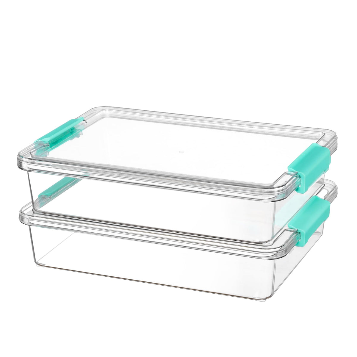 Vtopmart 4 Pack 6 Qt Plastic Storage Bins with Lids, Clear Sensory Bins