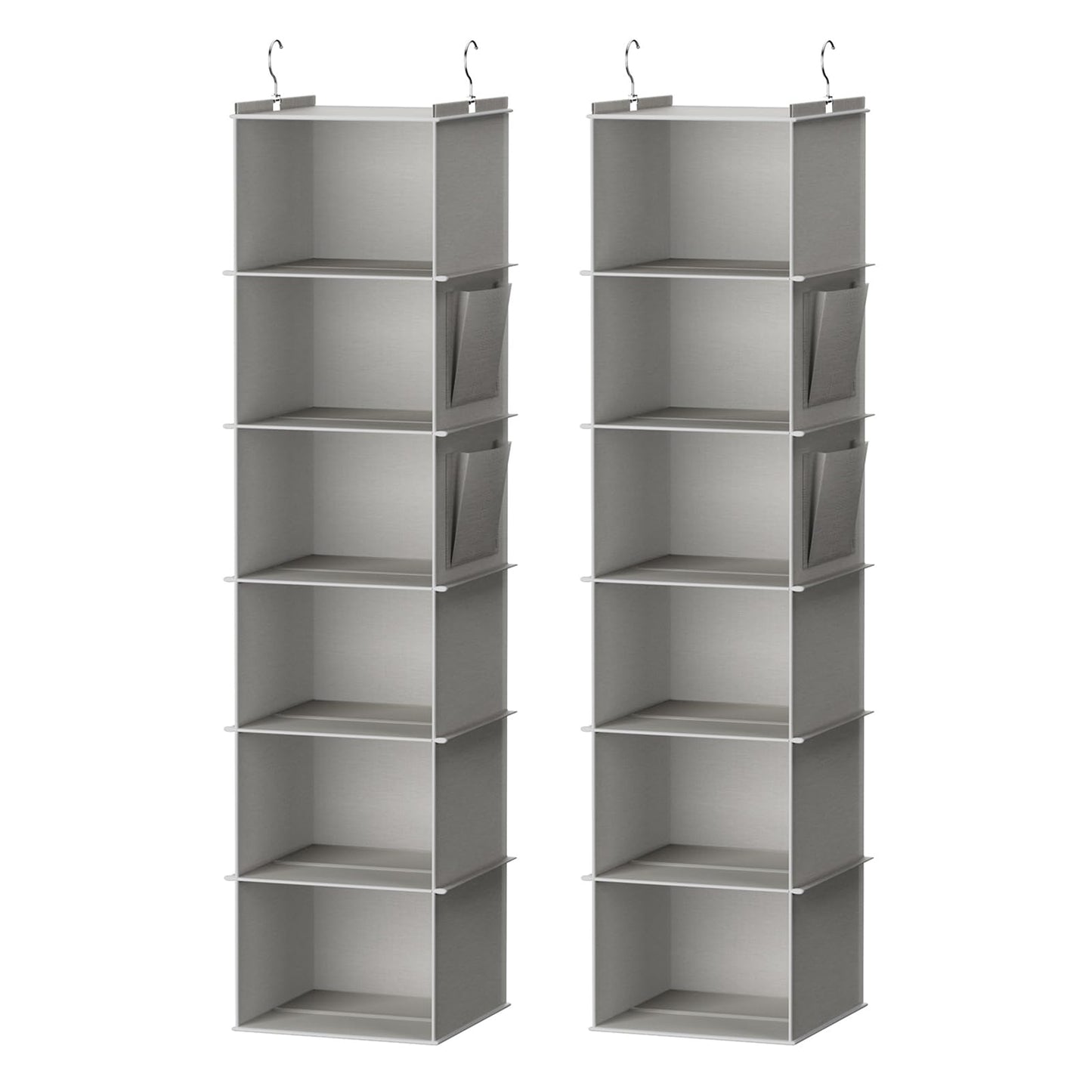 YOUDENOVA Hanging Closet Organizer and Storage, 6-Shelf, Grey