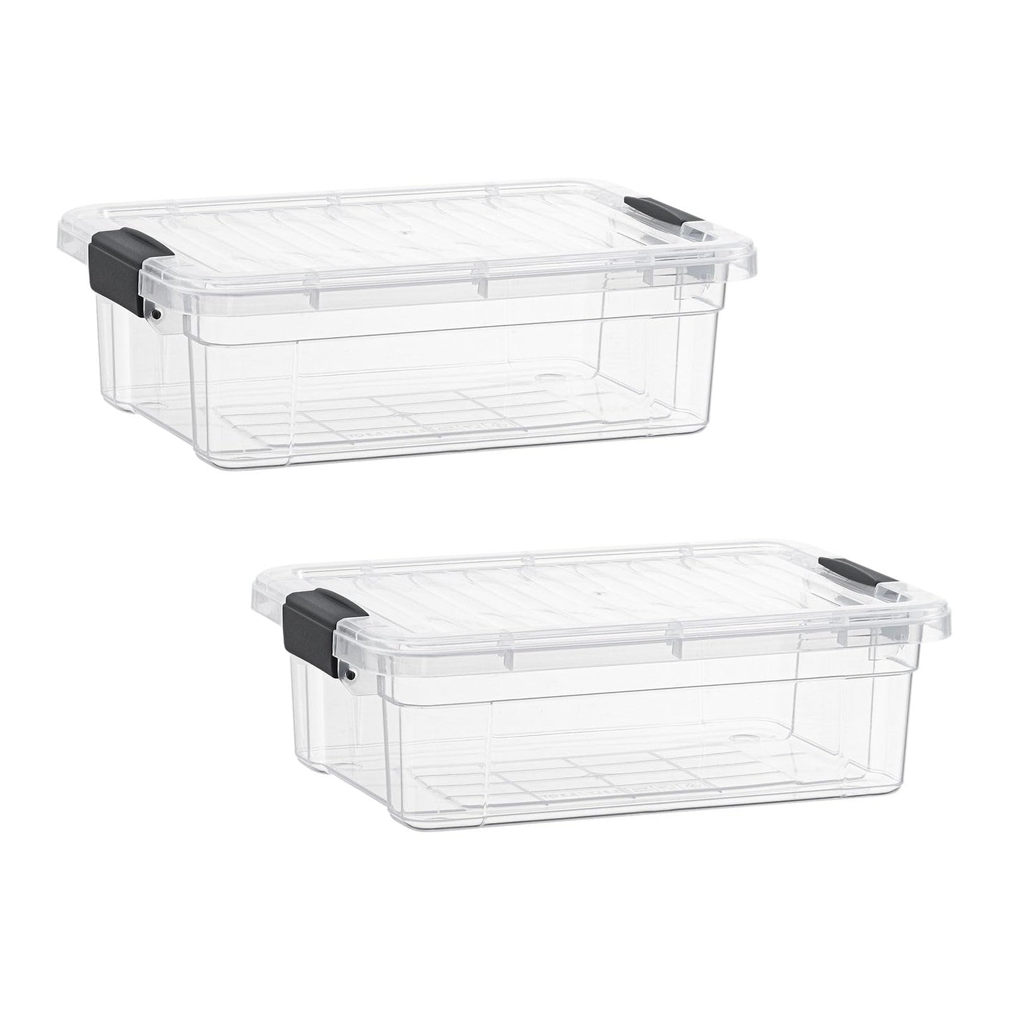Superio Clear Plastic Storage Bins with Lid, 4.5 Quart Box, Organizing Containers, Stackable Plastic Tote for Home, Garage, Dorm, School, and Office