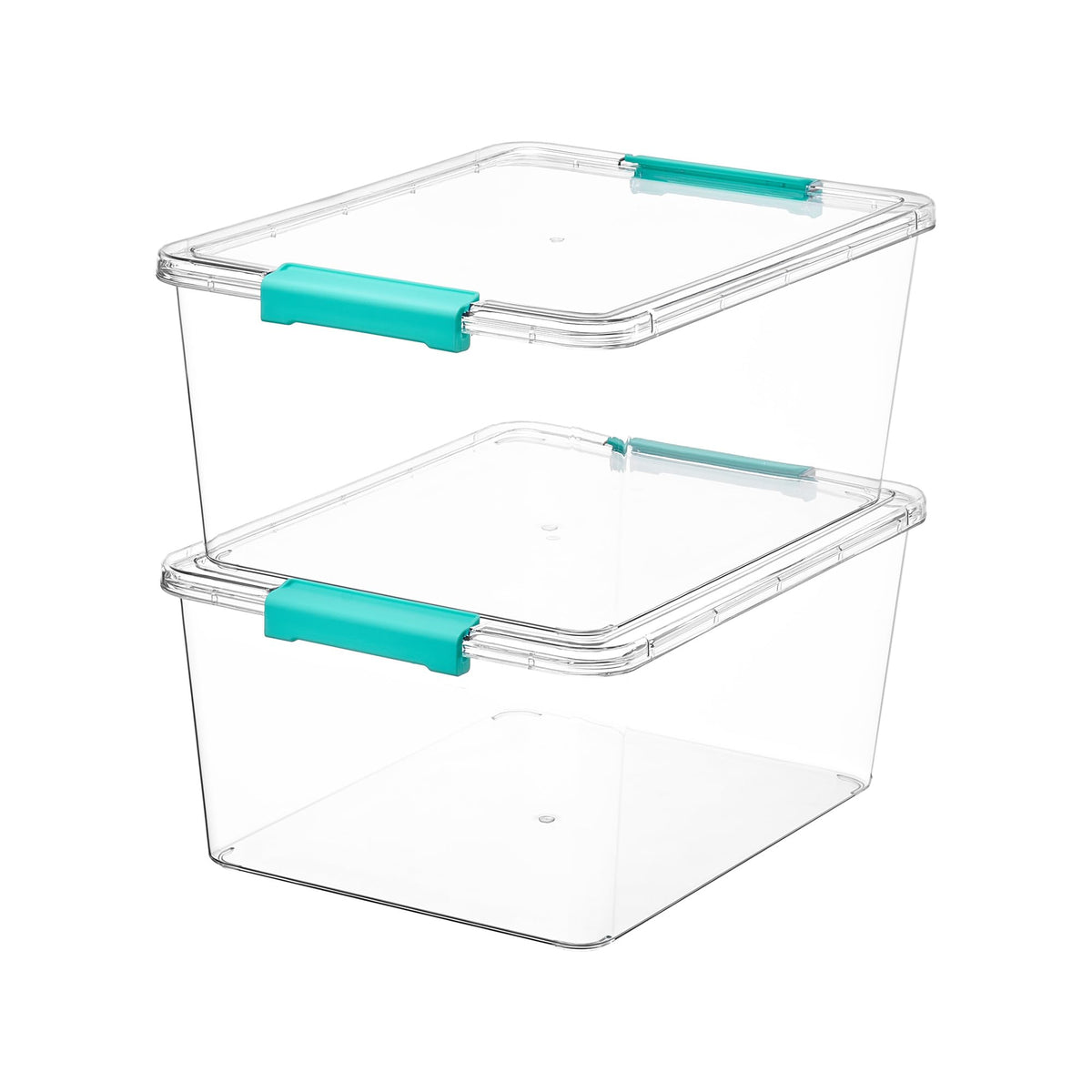 Vtopmart 4 Pack 6 Qt Plastic Storage Bins with Lids, Clear Sensory Bins
