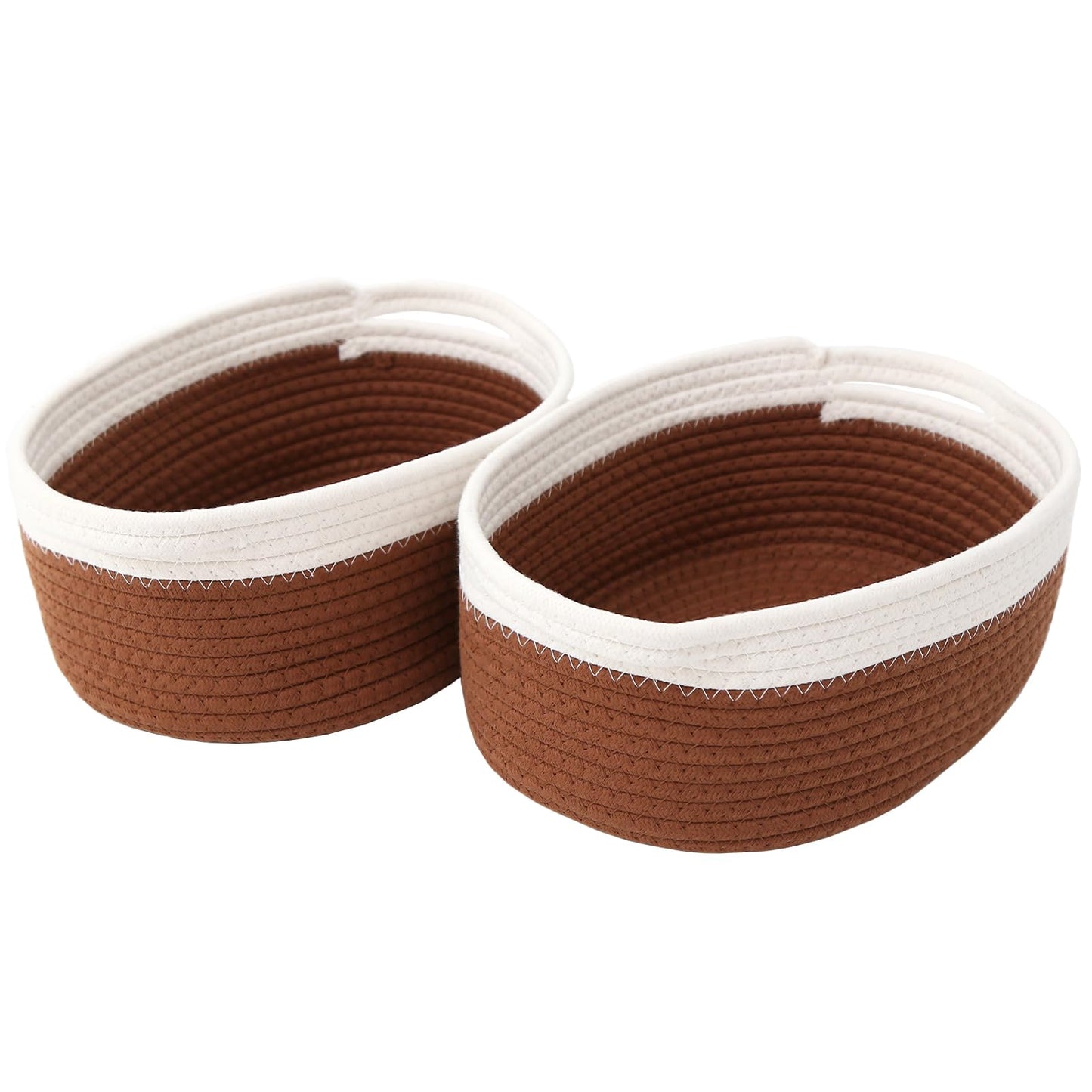 JMvicyroam Small Woven Basket, Empty Gift Basket, White/1 Pack
