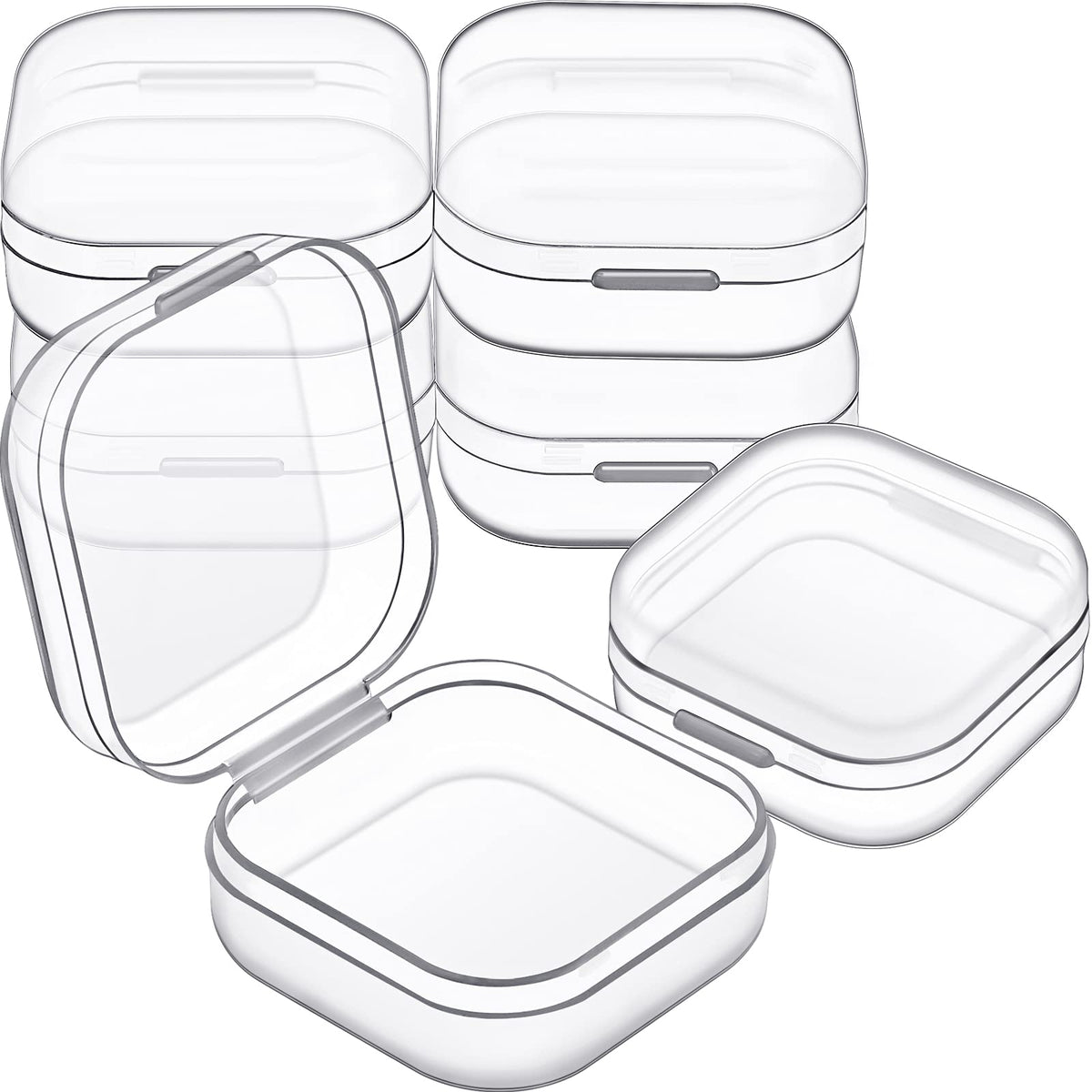 Jetec 6 Pieces Small Clear Plastic Storage Box, 3.3 x 2.1 x 1 Inch