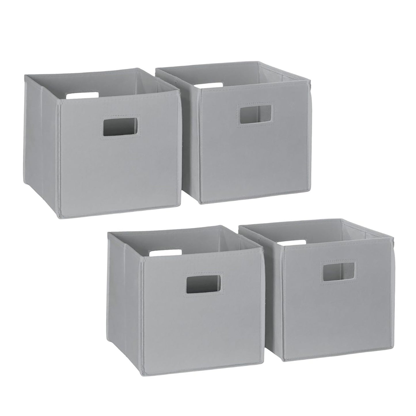 RiverRidge Folding Storage Bins - 2-pack of 10in Tall Taupe Cubes