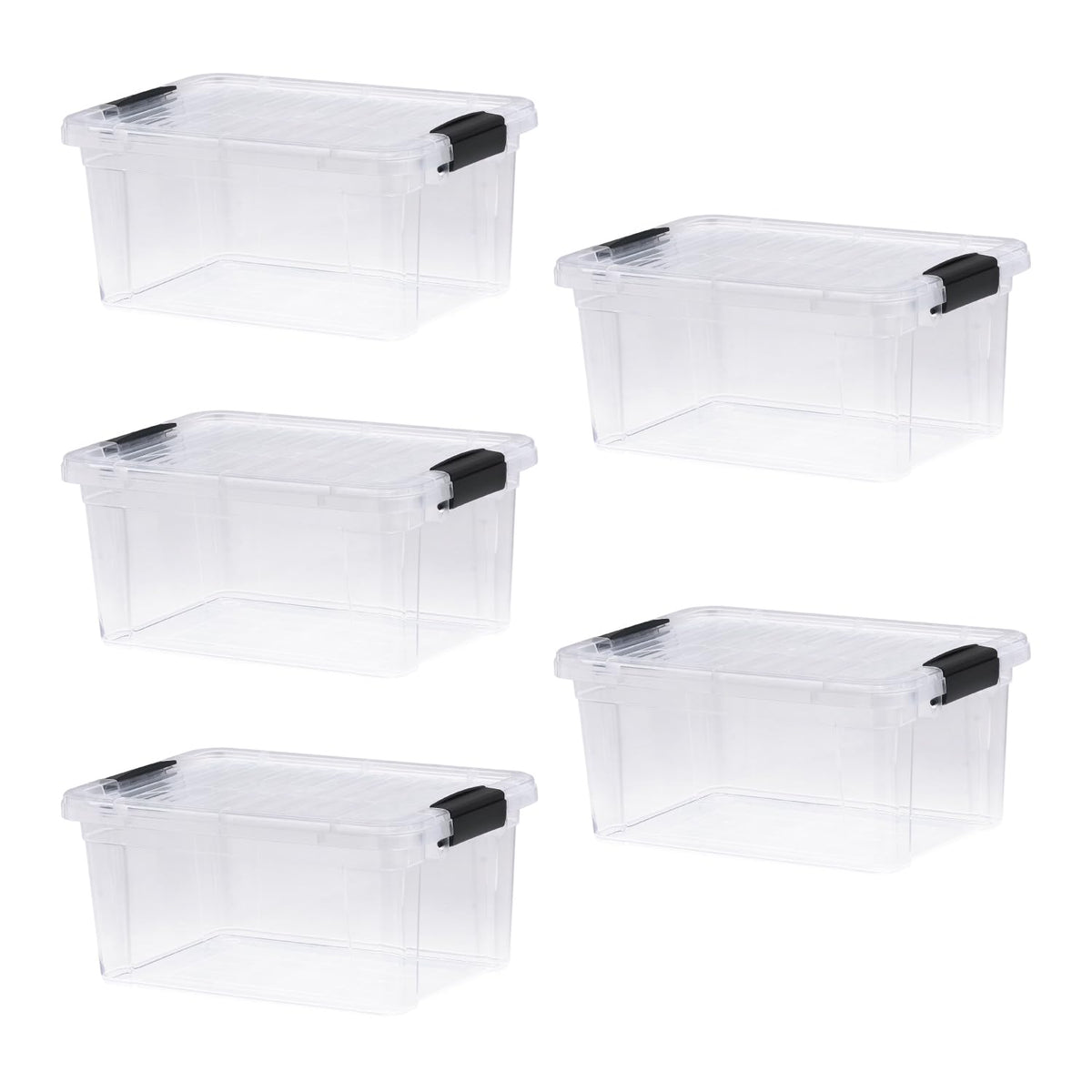 Superio Clear Plastic Storage Bins with Lid, 4.5 Quart Box, Organizing Containers, Stackable Plastic Tote for Home, Garage, Dorm, School, and Office