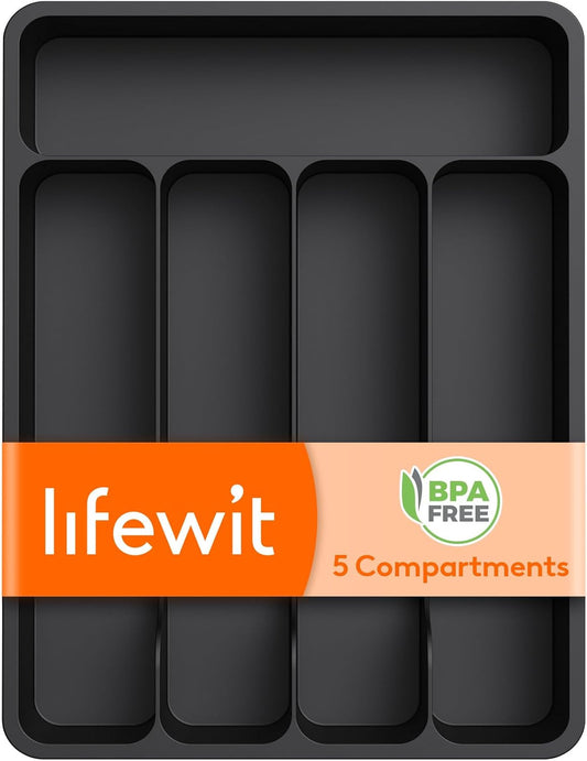 Lifewit Silverware Drawer Organizer Tray, Cutlery Storage for Kitchen