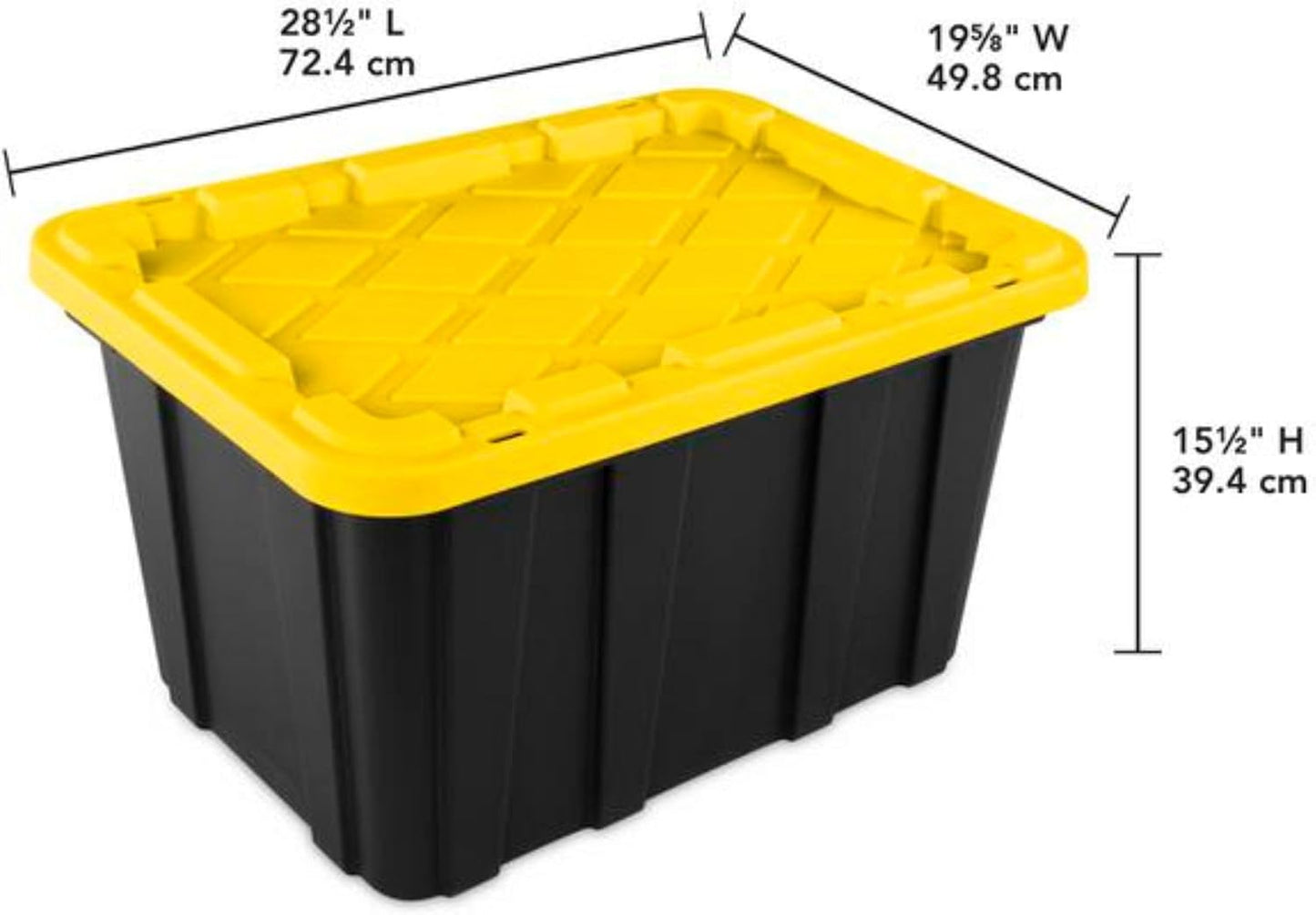 Sterilite Industrial Storage Tote with Lids for Garage, 27 Gallon, 4-Pack