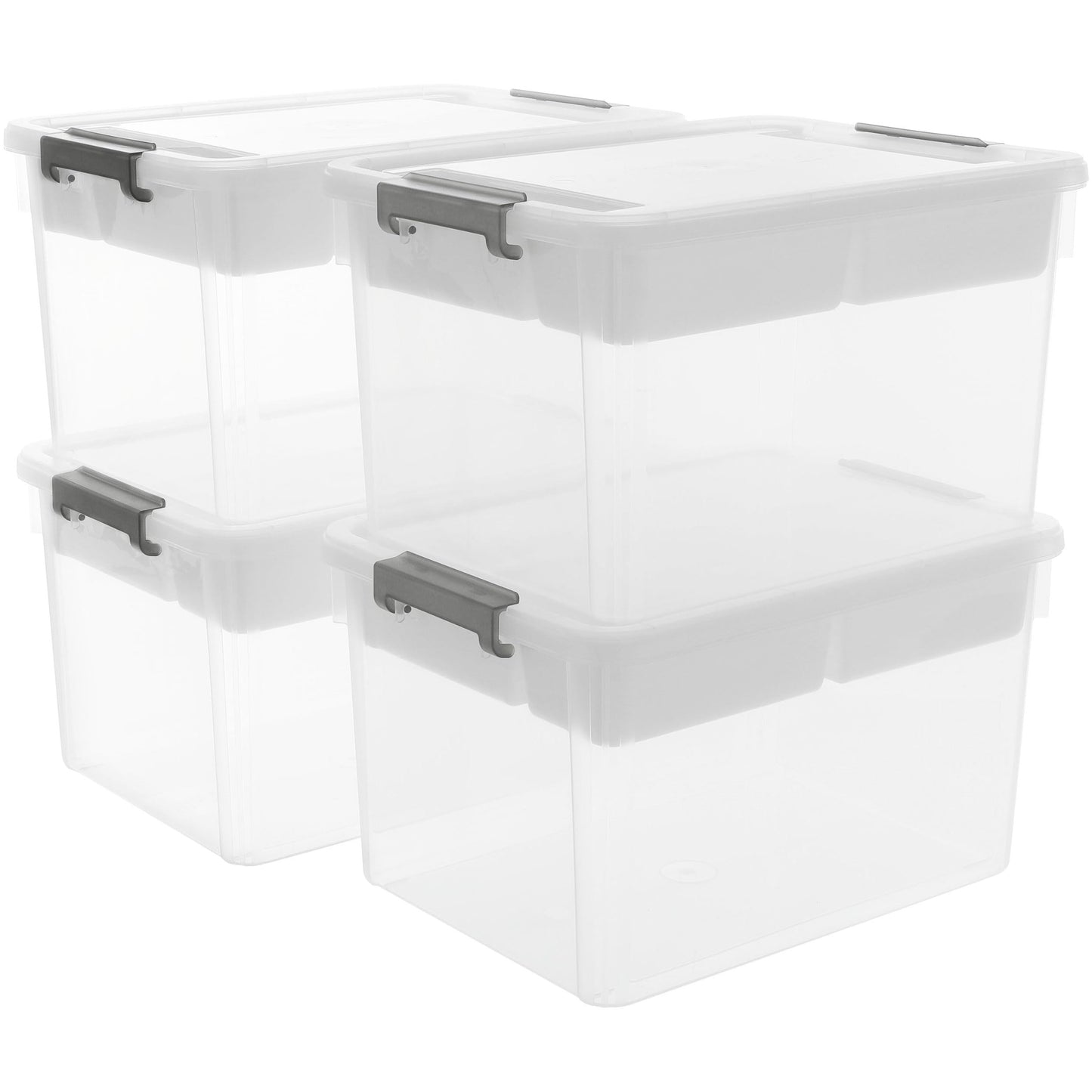 Citylife 17QT Clear Craft Organizers and Storage Box with Removable Tray