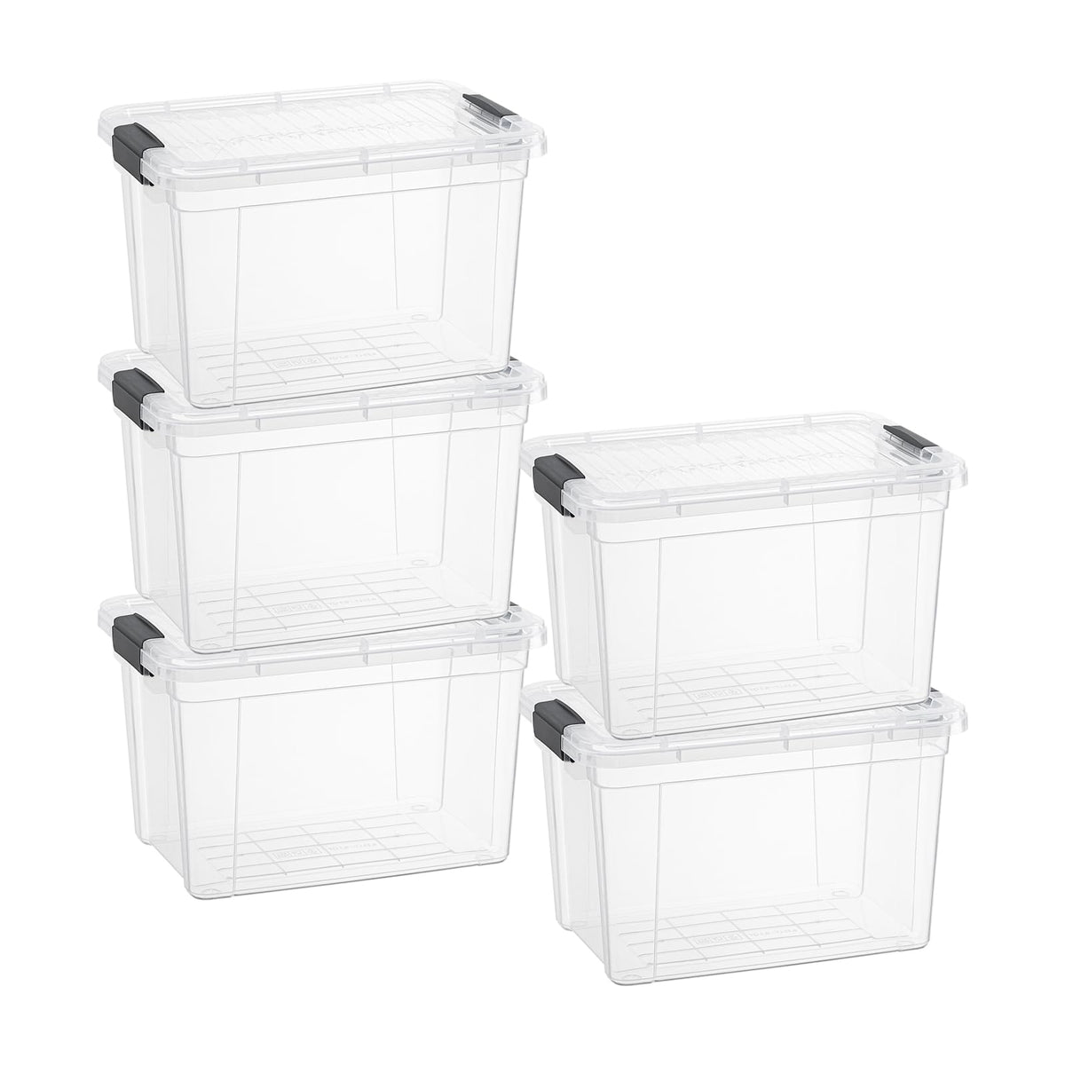 Superio 13.7 Quart Clear Plastic Storage Bin with Lid, Stackable Organizer Box, BPA-Free Storage Container for Home, Garage, School & Office, 1 Pack